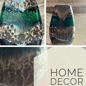 Artistic Black and Green Ceramic Vase